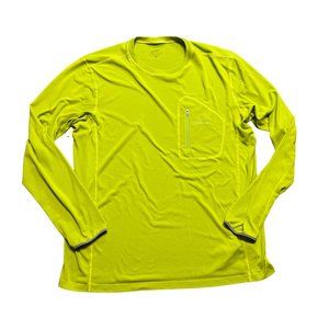 Patagonia Sweatshirt Mens Large Long Sleeve Green Outdoors Lightweight Neon